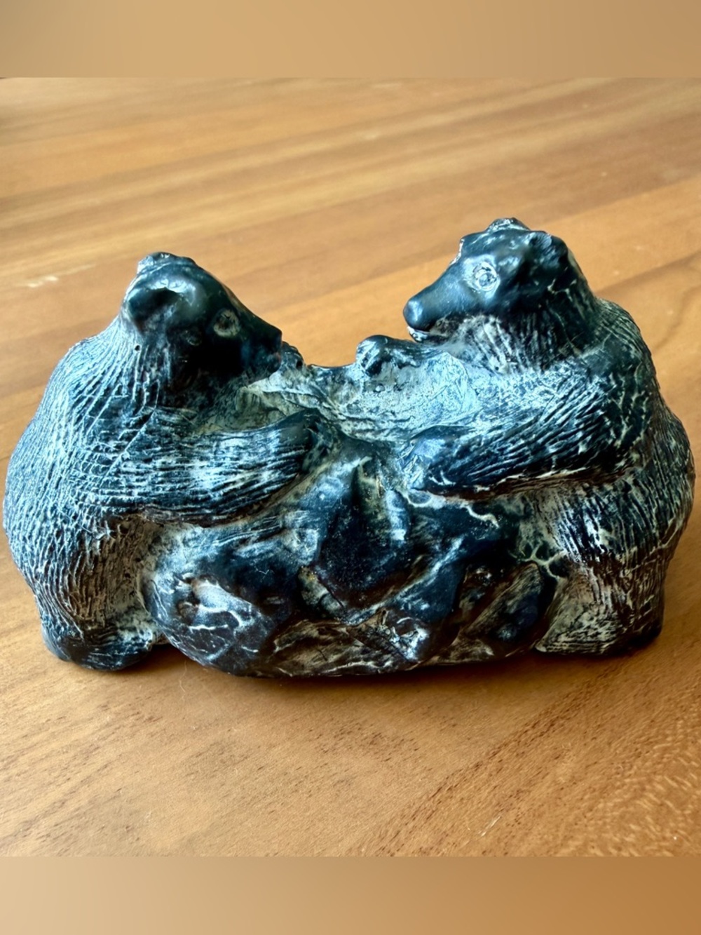 Al Wolf - Bear Cubs Canadian Soapstone Carving